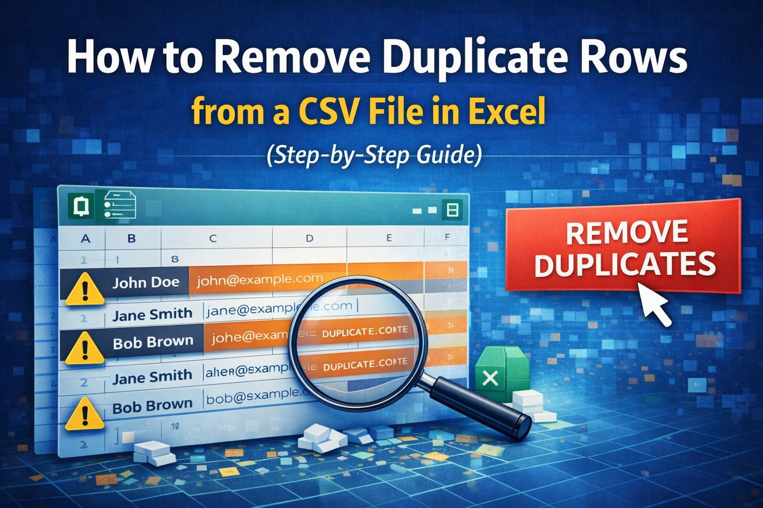 How to Remove Duplicate Rows from a CSV File in Excel (Step-by-Step ...